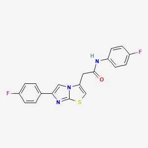 N-(4-fluorophenyl)-2-[6-(4-fluorophenyl)imidazo[2,1-b][1,3]thiazol-3-yl]acetamide