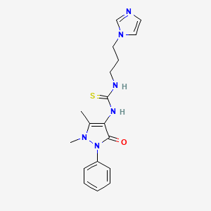1-(1,5-Dimethyl-3-oxo-2-phenylpyrazol-4-yl)-3-(3-imidazol-1-ylpropyl)thiourea