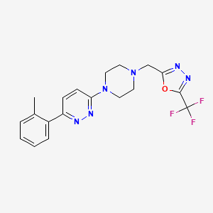 2-[[4-[6-(2-Methylphenyl)pyridazin-3-yl]piperazin-1-yl]methyl]-5-(trifluoromethyl)-1,3,4-oxadiazole