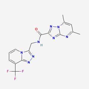 5,7-dimethyl-N-((8-(trifluoromethyl)-[1,2,4]triazolo[4,3-a]pyridin-3-yl)methyl)-[1,2,4]triazolo[1,5-a]pyrimidine-2-carboxamide