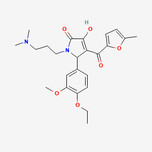 B2821536 1-(3-(dimethylamino)propyl)-5-(4-ethoxy-3-methoxyphenyl)-3-hydroxy-4-(5-methylfuran-2-carbonyl)-1H-pyrrol-2(5H)-one CAS No. 636991-00-9