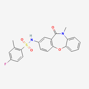 4-fluoro-2-methyl-N-(10-methyl-11-oxo-10,11-dihydrodibenzo[b,f][1,4]oxazepin-2-yl)benzenesulfonamide