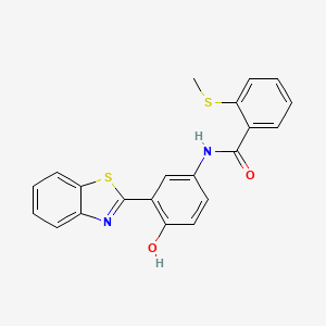 molecular formula C21H16N2O2S2 B2821542 N-(3-(benzo[d]thiazol-2-yl)-4-hydroxyphenyl)-2-(methylthio)benzamide CAS No. 896344-24-4