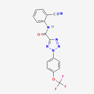 molecular formula C16H9F3N6O2 B2821543 N-(2-cyanophenyl)-2-(4-(trifluoromethoxy)phenyl)-2H-tetrazole-5-carboxamide CAS No. 1396852-07-5