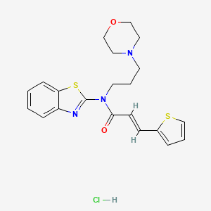 molecular formula C21H24ClN3O2S2 B2821548 (E)-N-(benzo[d]thiazol-2-yl)-N-(3-morpholinopropyl)-3-(thiophen-2-yl)acrylamide hydrochloride CAS No. 1217211-31-8