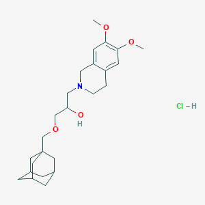 molecular formula C25H38ClNO4 B2821567 1-[(adamantan-1-yl)methoxy]-3-(6,7-dimethoxy-1,2,3,4-tetrahydroisoquinolin-2-yl)propan-2-ol hydrochloride CAS No. 1185034-11-0