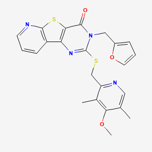 3-(furan-2-ylmethyl)-2-(((4-methoxy-3,5-dimethylpyridin-2-yl)methyl)thio)pyrido[3',2':4,5]thieno[3,2-d]pyrimidin-4(3H)-one