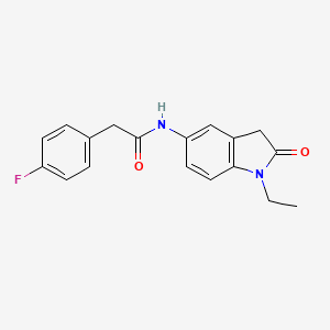 molecular formula C18H17FN2O2 B2821589 N-(1-ethyl-2-oxoindolin-5-yl)-2-(4-fluorophenyl)acetamide CAS No. 921773-56-0