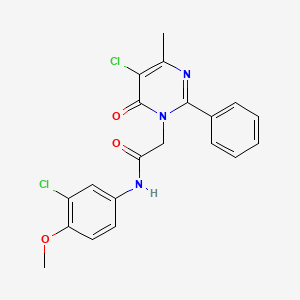 N-(3-chloro-4-methoxyphenyl)-2-(5-chloro-4-methyl-6-oxo-2-phenylpyrimidin-1(6H)-yl)acetamide