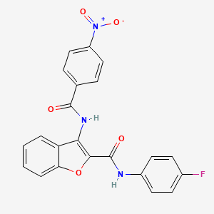 N-(4-fluorophenyl)-3-(4-nitrobenzamido)benzofuran-2-carboxamide