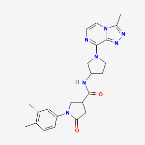 1-(3,4-dimethylphenyl)-N-(1-(3-methyl-[1,2,4]triazolo[4,3-a]pyrazin-8-yl)pyrrolidin-3-yl)-5-oxopyrrolidine-3-carboxamide