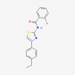 molecular formula C18H15FN2OS B2821596 N-[4-(4-ethylphenyl)-1,3-thiazol-2-yl]-2-fluorobenzamide CAS No. 313274-45-2