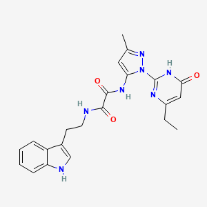 N1-(2-(1H-indol-3-yl)ethyl)-N2-(1-(4-ethyl-6-oxo-1,6-dihydropyrimidin-2-yl)-3-methyl-1H-pyrazol-5-yl)oxalamide