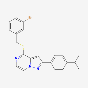 4-[(3-Bromobenzyl)thio]-2-(4-isopropylphenyl)pyrazolo[1,5-a]pyrazine