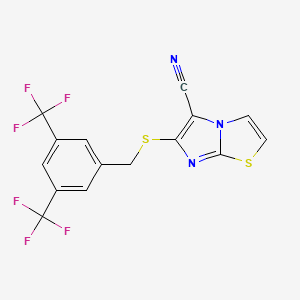 6-{[3,5-Bis(trifluoromethyl)benzyl]sulfanyl}imidazo[2,1-b][1,3]thiazole-5-carbonitrile
