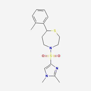 4-((1,2-dimethyl-1H-imidazol-4-yl)sulfonyl)-7-(o-tolyl)-1,4-thiazepane