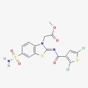 (Z)-methyl 2-(2-((2,5-dichlorothiophene-3-carbonyl)imino)-6-sulfamoylbenzo[d]thiazol-3(2H)-yl)acetate