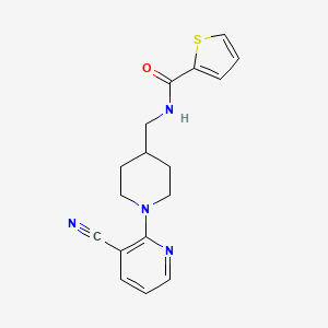 molecular formula C17H18N4OS B2821624 N-((1-(3-cyanopyridin-2-yl)piperidin-4-yl)methyl)thiophene-2-carboxamide CAS No. 1797724-96-9