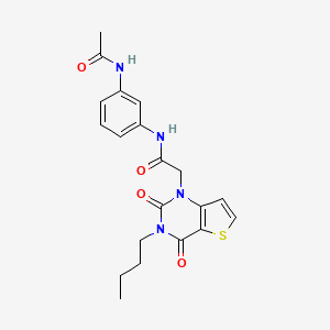 molecular formula C20H22N4O4S B2821645 N-[3-(acetylamino)phenyl]-2-(3-butyl-2,4-dioxo-3,4-dihydrothieno[3,2-d]pyrimidin-1(2H)-yl)acetamide CAS No. 1252916-18-9