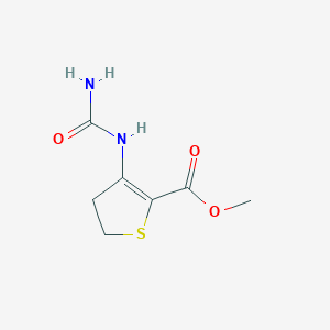 molecular formula C7H10N2O3S B2821648 methyl 3-(carbamoylamino)-4,5-dihydrothiophene-2-carboxylate CAS No. 1196101-46-8