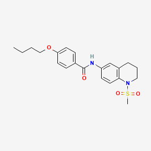 molecular formula C21H26N2O4S B2821652 4-butoxy-N-(1-methanesulfonyl-1,2,3,4-tetrahydroquinolin-6-yl)benzamide CAS No. 899988-82-0