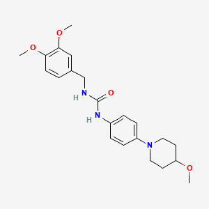 1-(3,4-Dimethoxybenzyl)-3-(4-(4-methoxypiperidin-1-yl)phenyl)urea