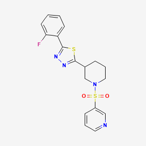 2-(2-Fluorophenyl)-5-(1-(pyridin-3-ylsulfonyl)piperidin-3-yl)-1,3,4-thiadiazole