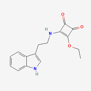 molecular formula C16H16N2O3 B2821670 3-ethoxy-4-{[2-(1H-indol-3-yl)ethyl]amino}cyclobut-3-ene-1,2-dione CAS No. 131589-01-0