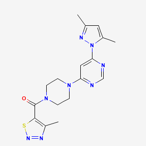 (4-(6-(3,5-dimethyl-1H-pyrazol-1-yl)pyrimidin-4-yl)piperazin-1-yl)(4-methyl-1,2,3-thiadiazol-5-yl)methanone