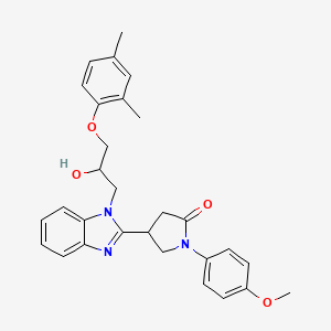 molecular formula C29H31N3O4 B2821675 4-{1-[3-(2,4-dimethylphenoxy)-2-hydroxypropyl]-1H-benzimidazol-2-yl}-1-(4-methoxyphenyl)pyrrolidin-2-one CAS No. 1018161-76-6