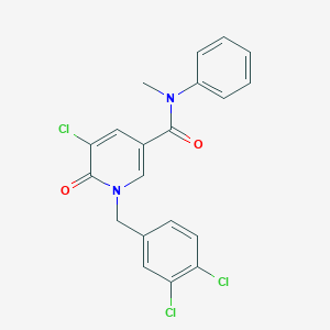 molecular formula C20H15Cl3N2O2 B2821677 5-chloro-1-(3,4-dichlorobenzyl)-N-methyl-6-oxo-N-phenyl-1,6-dihydro-3-pyridinecarboxamide CAS No. 339009-05-1