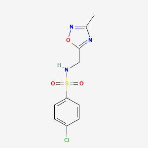 4-chloro-N-((3-methyl-1,2,4-oxadiazol-5-yl)methyl)benzenesulfonamide