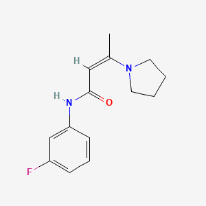 molecular formula C14H17FN2O B2821698 N-(3-fluorophenyl)-3-(1-pyrrolidinyl)-2-butenamide CAS No. 338792-87-3