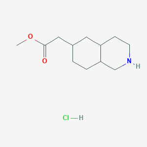 molecular formula C12H22ClNO2 B2821707 methyl 2-(decahydroisoquinolin-6-yl)acetate hydrochloride CAS No. 2247106-43-8