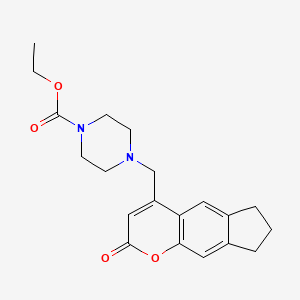 molecular formula C20H24N2O4 B2821713 ethyl 4-({2-oxo-2H,6H,7H,8H-cyclopenta[g]chromen-4-yl}methyl)piperazine-1-carboxylate CAS No. 846584-51-8