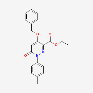 molecular formula C21H20N2O4 B2821753 ethyl 4-(benzyloxy)-1-(4-methylphenyl)-6-oxo-1,6-dihydropyridazine-3-carboxylate CAS No. 899959-96-7