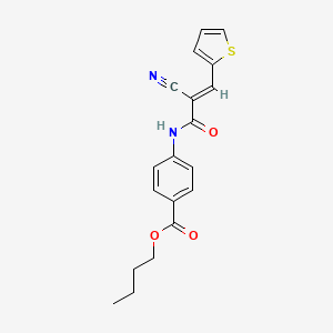 molecular formula C19H18N2O3S B2821774 BUTYL 4-[(2E)-2-CYANO-3-(THIOPHEN-2-YL)PROP-2-ENAMIDO]BENZOATE CAS No. 327063-17-2