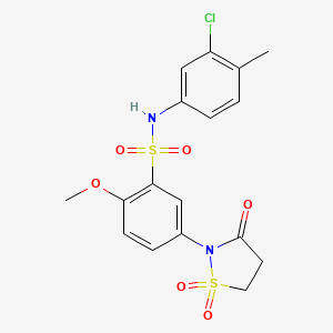molecular formula C17H17ClN2O6S2 B2821778 N-(3-chloro-4-methylphenyl)-2-methoxy-5-(1,1,3-trioxo-1lambda6,2-thiazolidin-2-yl)benzene-1-sulfonamide CAS No. 1015605-53-4