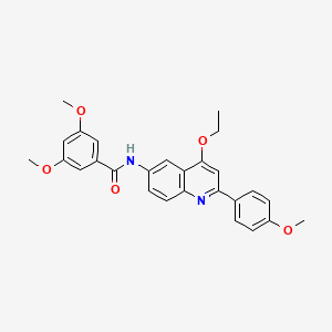 molecular formula C27H26N2O5 B2821817 N-[4-ethoxy-2-(4-methoxyphenyl)quinolin-6-yl]-3,5-dimethoxybenzamide CAS No. 1358252-19-3