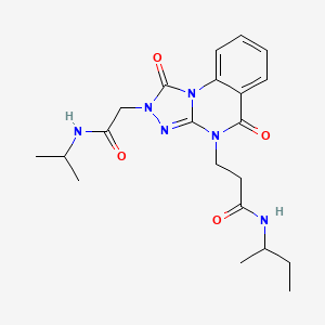 molecular formula C21H28N6O4 B2821820 N-(butan-2-yl)-3-(1,5-dioxo-2-{[(propan-2-yl)carbamoyl]methyl}-1H,2H,4H,5H-[1,2,4]triazolo[4,3-a]quinazolin-4-yl)propanamide CAS No. 1242895-07-3