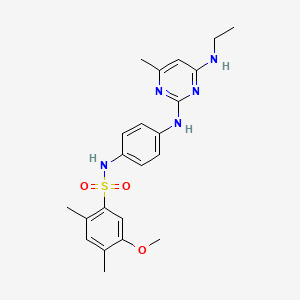 molecular formula C22H27N5O3S B2821848 N-(4-{[4-(ethylamino)-6-methylpyrimidin-2-yl]amino}phenyl)-5-methoxy-2,4-dimethylbenzene-1-sulfonamide CAS No. 923678-54-0