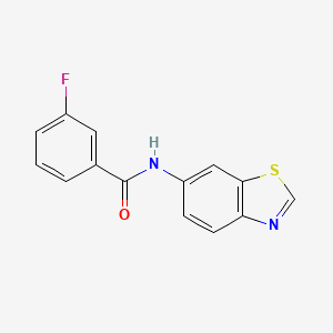 molecular formula C14H9FN2OS B2821925 N-(benzo[d]thiazol-6-yl)-3-fluorobenzamide CAS No. 922920-06-7