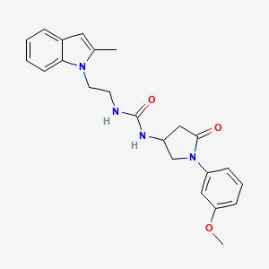 molecular formula C23H26N4O3 B2821930 1-(1-(3-methoxyphenyl)-5-oxopyrrolidin-3-yl)-3-(2-(2-methyl-1H-indol-1-yl)ethyl)urea CAS No. 894022-34-5