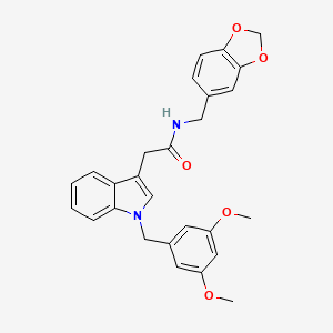 molecular formula C27H26N2O5 B2821947 N-(benzo[d][1,3]dioxol-5-ylmethyl)-2-(1-(3,5-dimethoxybenzyl)-1H-indol-3-yl)acetamide CAS No. 921898-54-6