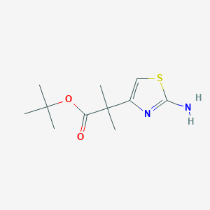 molecular formula C11H18N2O2S B2821958 Tert-butyl 2-(2-amino-1,3-thiazol-4-yl)-2-methylpropanoate CAS No. 2248310-85-0