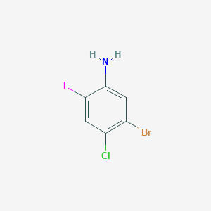 molecular formula C6H4BrClIN B2822004 5-Bromo-4-chloro-2-iodoaniline CAS No. 1263376-97-1