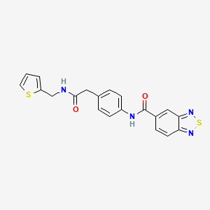 molecular formula C20H16N4O2S2 B2822010 N-[4-({[(thiophen-2-yl)methyl]carbamoyl}methyl)phenyl]-2,1,3-benzothiadiazole-5-carboxamide CAS No. 1206998-87-9