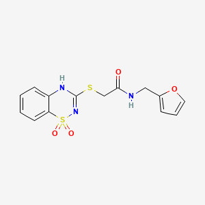 2-[(1,1-dioxido-4H-1,2,4-benzothiadiazin-3-yl)thio]-N-(2-furylmethyl)acetamide