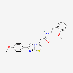 molecular formula C23H23N3O3S B2822017 N-[2-(2-methoxyphenyl)ethyl]-2-[6-(4-methoxyphenyl)imidazo[2,1-b][1,3]thiazol-3-yl]acetamide CAS No. 897461-11-9
