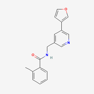 molecular formula C18H16N2O2 B2822082 N-((5-(furan-3-yl)pyridin-3-yl)methyl)-2-methylbenzamide CAS No. 2034209-37-3